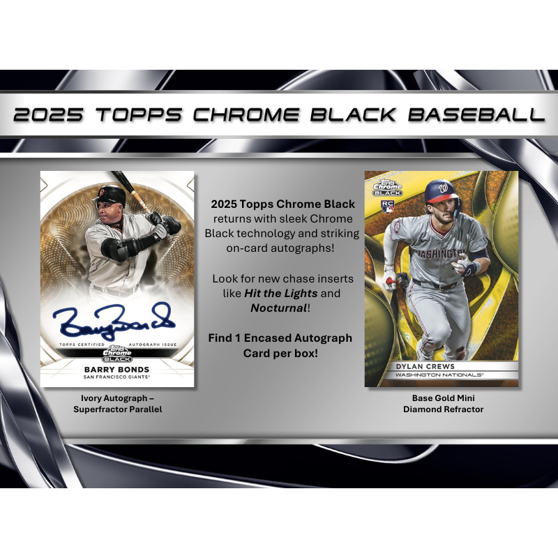 2025 Topps Chrome Black Baseball Hobby 12 Box Case