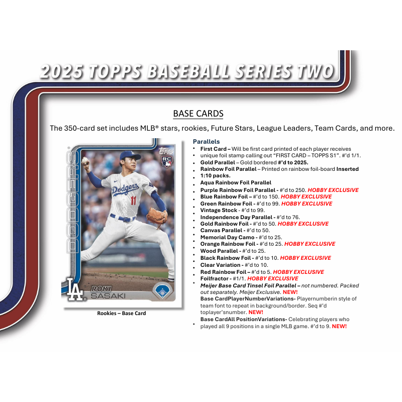 2025 Topps Series 2 Baseball Hobby 12 Box Case