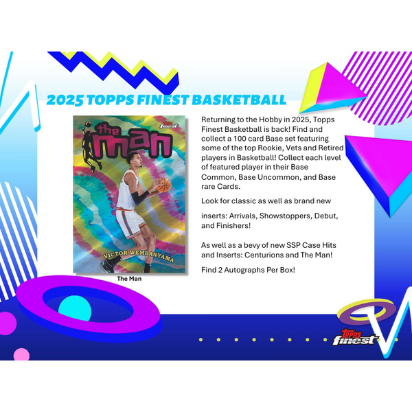 2024/25 Topps Finest Basketball Hobby 8 Box Case